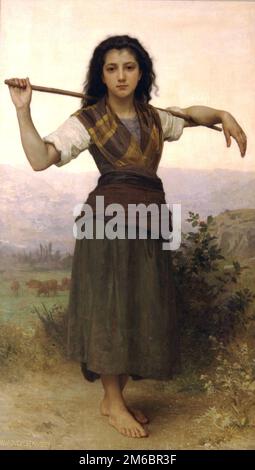 La Patrourelle (la Shepherdess ou parfois la petite Shepherdess) peint par le peintre français du XIXe siècle William-Adolphe Bouguereau en 1889 Banque D'Images