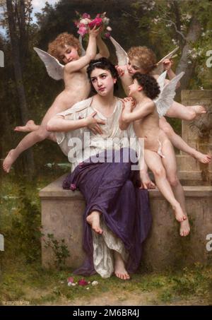 Rêve de printemps peint par le peintre français du XIXe siècle William-Adolphe Bouguereau en 1901 Banque D'Images