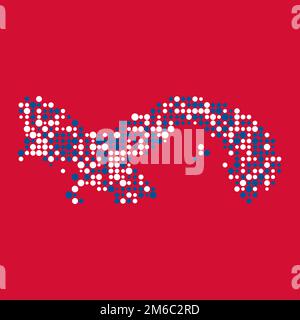 Panama Map Silhouette illustration de motif génératif avec pixels Illustration de Vecteur