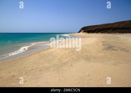 Le célèbre lagon de Risco El Paso à Playas de Sotavento, Fuerteventura Banque D'Images