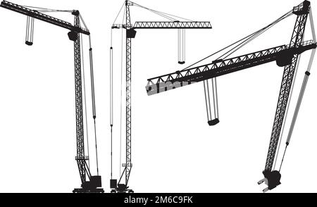 Vecteur de grue de construction élévatrice Illustration de Vecteur