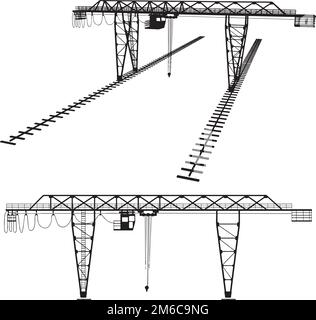 Vecteur de grue de construction élévatrice Illustration de Vecteur