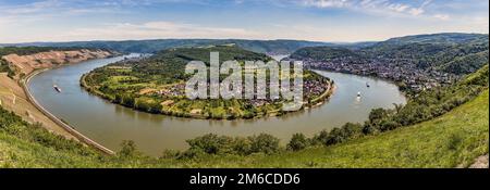 Vue panoramique sur la grande boucle du Rhin Banque D'Images