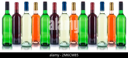 Bouteilles de vin bouteilles de vin dans une collection de vin rouge vin blanc exempté Banque D'Images