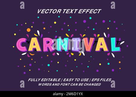 effet de texte vectoriel carnival entièrement modifiable Illustration de Vecteur