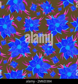 Motif abstrait sans couture avec fleurs aquarelle Banque D'Images