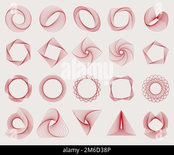 Vecteur de l'ensemble des éléments géométriques abstraits Illustration de Vecteur