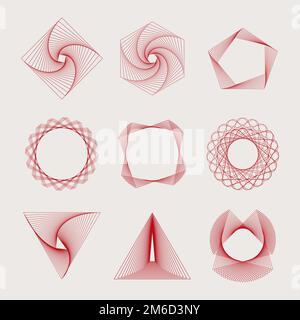 Vecteur de l'ensemble des éléments géométriques abstraits Illustration de Vecteur