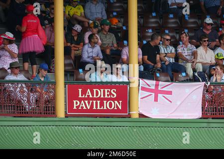 Sydney, Australie. 4th janvier 2023 ; Sydney Cricket Ground, Sydney, Nouvelle-Galles du Sud, Australie : international Cricket, Troisième test, l'Australie contre la Journée de l'Afrique du Sud 1; Ladies Pavilion à la SCG Credit: Action plus Sports Images/Alamy Live News Banque D'Images