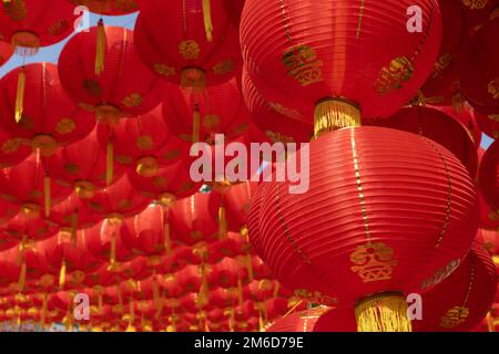 Lanternes du nouvel an chinois dans la région de la ville de chine. Banque D'Images