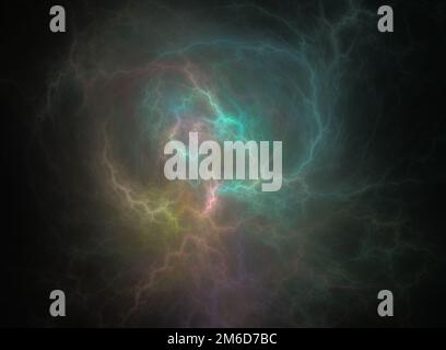 Éclairage fractal sur fond sombre Banque D'Images