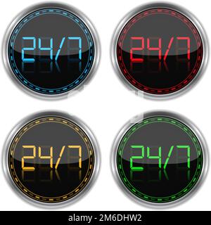 24/7 concept, illustration du vecteur eps10 Illustration de Vecteur