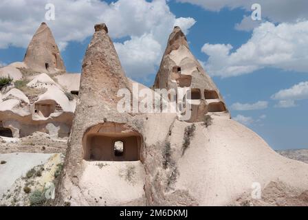 Anciennes maisons en pierre de Cappadoce Banque D'Images