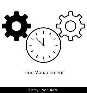 Vecteur icône gestion du temps élément de montre noir réussite de l'idée Banque D'Images