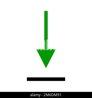 Icône vectorielle pour le bouton ou le symbole vert de l'application de téléchargement du signe Banque D'Images