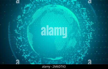 Résumé plexus sphère contexte.technologie d'entreprise numérique.concept de présentation de réseau mondial. Banque D'Images