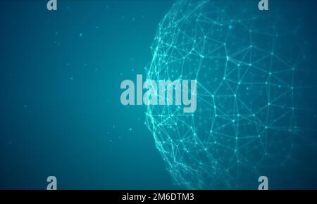 Résumé plexus sphère contexte.technologie d'entreprise numérique.concept de présentation de réseau mondial. Banque D'Images