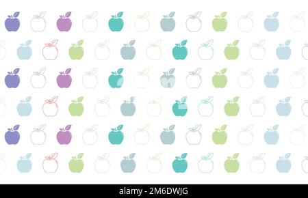 Mignon motif pomme vecteur d'arrière-plan Banque D'Images