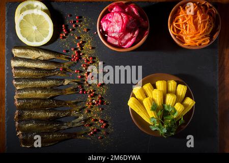 Petit poisson fumé Banque D'Images