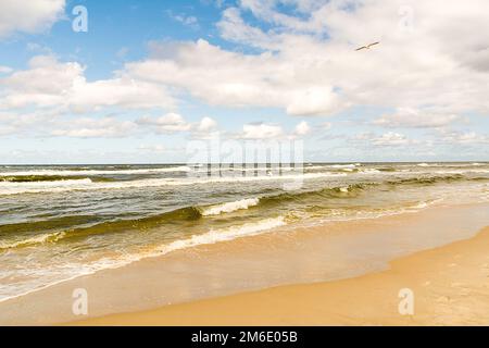 Plage à Karwia (Pologne) Banque D'Images