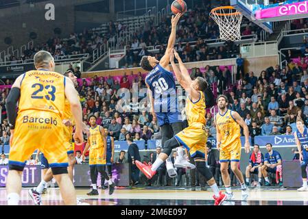 Andorre-la-vieille, Andorre : 2020 29 février : joueurs en action à la Ligue ACB Endesa match entre Mora B Banque D'Images