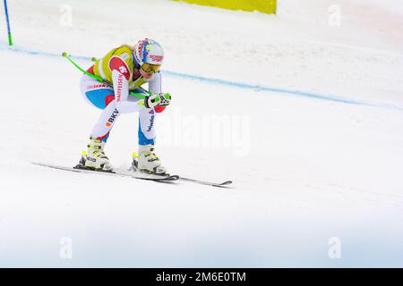 Audi FIS Alpine ski World Cup - femmes combinées SOLDEU, ANDORRE - FÉVRIER 28: Skieur en compétition du Banque D'Images