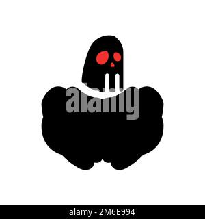 Icône crâne. Symbole d'arrière-plan de l'affiche des fêtes d'Halloween de style simple. élément de conception du logo. Impression de tee-shirts. Vecteur pour autocollant. Illustration de Vecteur