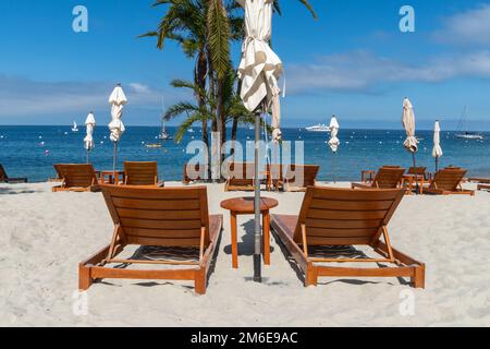 Club de plage de Descanso, île de Santa Catalina, États-Unis Banque D'Images