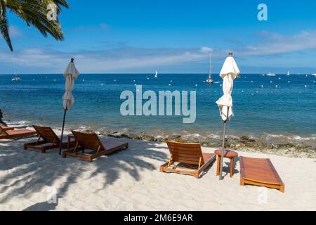 Club de plage de Descanso, île de Santa Catalina, États-Unis Banque D'Images