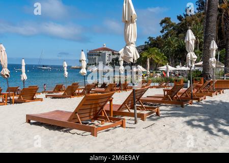 Club de plage de Descanso, île de Santa Catalina, États-Unis Banque D'Images