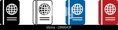 Ensemble d'icônes de passeport. Preuve de voyage international. Vecteur modifiable. Illustration de Vecteur