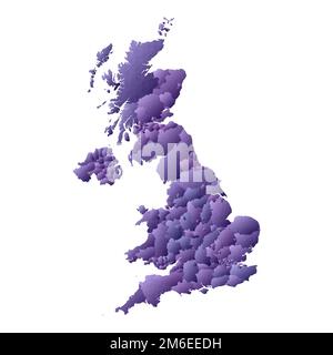 Carte du Royaume-Uni. Contour géométrique de pays. Belle illustration de vecteur violet. Illustration de Vecteur