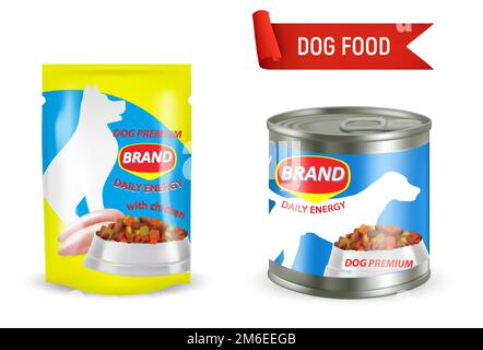 Kit de maquettes pour aliments pour chiens, illustration vectorielle Illustration de Vecteur