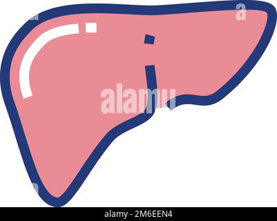 Icône foie. Organe humain. Symbole de couleur de l'anatomie Illustration de Vecteur
