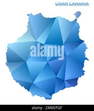 Carte polygonale vectorielle Gran Canaria. Îlot géométrique vibrant dans un style poly bas. Illustration attrayante pour vos infographies. Illustration de Vecteur