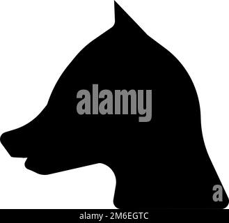 Icône de silhouette de chien dans le profil. Animal. Vecteur modifiable. Illustration de Vecteur