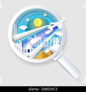 Rechercher le meilleur concept de billet d'avion scénario feuille de papier illustration Illustration de Vecteur