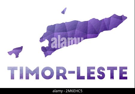Carte de Timor-Leste. Faible illustration poly du pays. Motif géométrique violet. Illustration de vecteur polygonal. Illustration de Vecteur