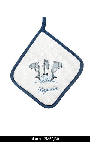 Ensemble de cuisine en tissu avec boîte à pain, gant de four, serviettes, porte-pot pour une idée de cadeau Banque D'Images