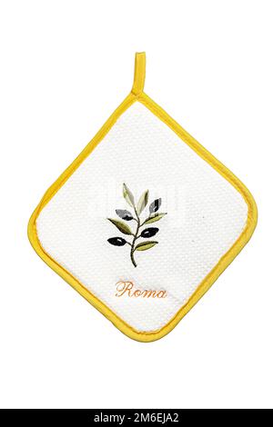 Ensemble de cuisine en tissu avec boîte à pain, gant de four, serviettes, porte-pot pour une idée de cadeau Banque D'Images