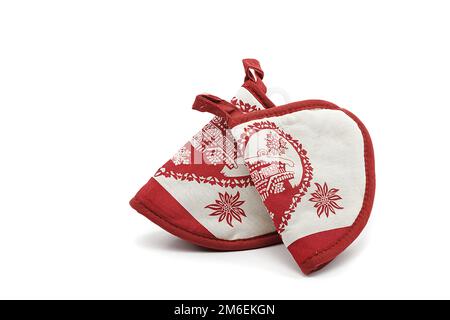 Ensemble de cuisine en tissu avec boîte à pain, gant de four, serviettes, porte-pot pour une idée de cadeau Banque D'Images