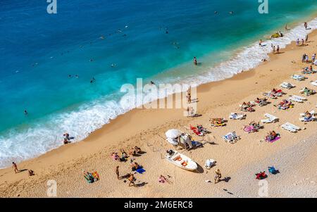 Plage de Kaputas, l'une des meilleures plages de Turquie, mer Méditerranée. Banque D'Images