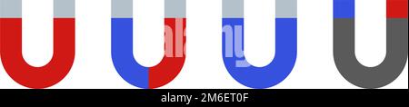 Ensemble d'icônes d'aimant dans différents styles. Vecteur modifiable. Illustration de Vecteur