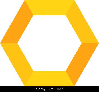 Logo hexagonal jaune moderne. Symbole. Vecteur modifiable. Illustration de Vecteur