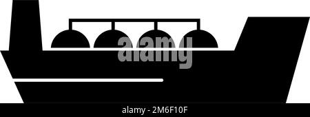 Icône de méthanier. Pétrolier de gaz naturel liquéfié. Vecteur modifiable. Illustration de Vecteur