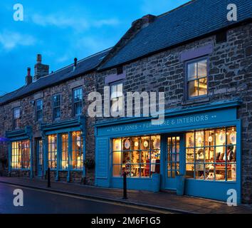 Lumières de Noël à Corbridge, Northumberland, Angleterre, Royaume-Uni Banque D'Images