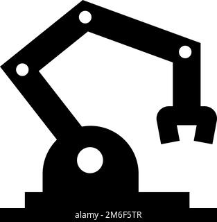 Icône de silhouette de machine industrielle. Vecteur modifiable. Illustration de Vecteur