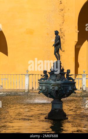 Fontaine de Mercure, aux Alcázars royaux de Séville, Espagne Banque D'Images