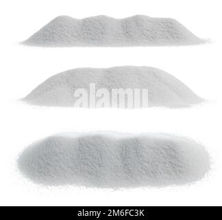 Tas de sable quatz sec sur fond blanc. Collection. Banque D'Images