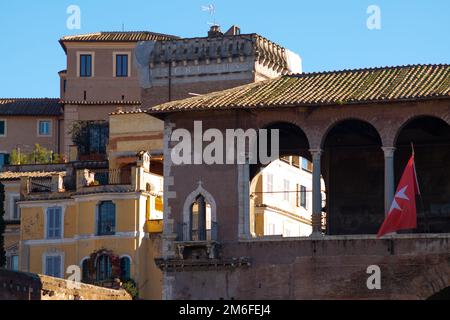 Église San Giovanni Battista dei Cavalieri di Rodi et Ordinariato Militare per l'Italia. Rome, Italie Banque D'Images